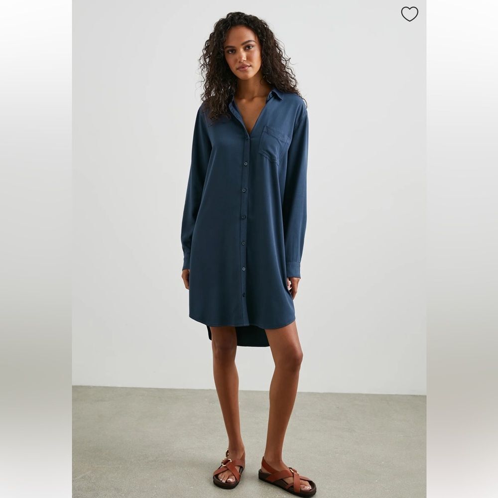NWOT RAILS Sawyer Button Down Shirt Dress Navy